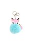 Fluffy Keychain, Fox Shape, Turquoise