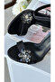 Perla Glittery Detachable Buckle Detailed Heeled Shoes - 8