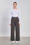 Women's Belted Wide Leg Trousers - Anthracite - 3