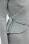Fluff Tie-Up Gray Top-Skirt Set - 8