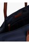 Women's Zippered Inner Pocket Metallic Th Logo Short Strap Navy Blue Shoulder Bag Aw0Aw17711-Dw6 - 4
