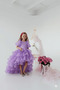 GIRLS' REMOVABLE-TAIL LAYERED EVENING DRESS WITH HAIR CLIP - 2