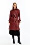 Reglan Sleeve Women's Leather Trench Coat/Jacket - 3