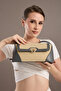 Ottava Wicker Pattern Women's Gray Shoulder Bag with Interior Zipper Compartment and Special Buckle Lock - 6
