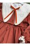 Grace Velvet Lace Collar Detailed Long Sleeve Skirted Girls' Dress - 3