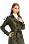 Reglan Sleeve Women's Leather Trench Coat/Jacket - 5