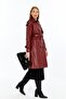 Reglan Sleeve Women's Leather Trench Coat/Jacket - 2