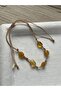 Amorphous Amber Stone Adjustable Rope Bracelet & Anklet Handmade