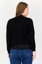 Women Split Neck Textured Cardigan, Black - 2