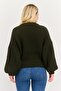 Women Crew Neck Knitted Sweater, Olive - 3