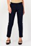 Women Cigarette Fit Solid Straight Leg Pants, Navy