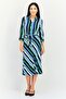 Women Stripe Tie Belted Midi Dress, Multicolor