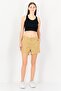 Women Solid Basic Shorts, Khaki - 3