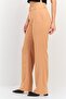 Women Regular Fit Solid Straight Leg Pants, Dark Tan - 2