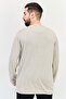 Men Crew Neck Heather Sweater, Beige - 3