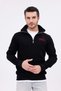 Men's Half-Zip Comfortable Fit Fleece Lined 3 Thread Cotton Stand Collar Black Sweatshirt - 8