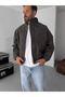 Anthracite Bomber Leather Jacket Ep-7321 - 4