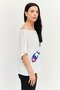 Women Sportswear Fit Short Sleeve Outdoor Crop Top, Off White - 2