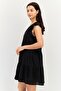 Women Plain Mini Dress, Black - 3