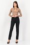 Women Cigarette Fit Heather Dress Pants, Charcoal - 3