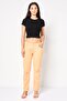 Women Regular Fit Solid Straight Leg Pants, Light Orange - 2