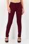 Women Cigarette Fit Solid Straight Leg Pants, Maroon
