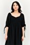 Women Ruched Tiered Dress, Black - 3
