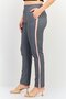 Women Street Fit Textured Straight Leg Pants, Dark Grey - 2