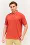 Men Regular Fit Embroidered Logo Short Sleeve Polo Shirt, Red