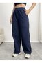 Navy Blue Winter Wide-Leg Sweatpants Oversized Plus Size Sportswear High-Quality Stretchy Comfortable Fabric - 6