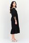 Women Ruched Tiered Dress, Black - 2