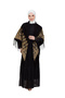 Black Color Traditional Yellow and Orange Embroidered Processed Tassels 180*180 S300014 - 5
