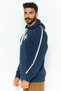 Men Sportswear Fit Graphic Print Hoodie, Navy - 3