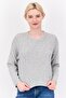 Women Crew Neck Textured Sweater, Grey