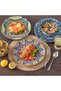 Simi 12-Piece Crockery Set, Porcelain Dinner Service for 4 People, with Dinner Plates, Dess - 6