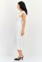 Women Ruched Maxi Dress, White - 3