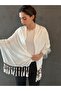160X40 cm Combed Cotton Beaded Design Women's Shawl