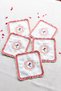 Love Birds Compatible Presentation Set of 2 Cocktail Napkins Coffee Side Linen Embroidered Coasters - 6