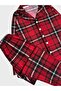 Cotton Suede Fabric Red Plaid Patterned Sleepband Shirt Collar Buttoned Pajama Set Suitable for Boy and Father - 4