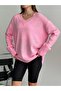 Women's V-Neck Oversize Knitwear Sweater - 4