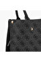 Monogram Texture Shoulder Bag with Double Handle - 5