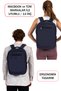 MacBook Compatible Navy Blue Laptop Backpack 14 Inch Shock Absorbing USB Type-C Waterproof Fabric Unisex