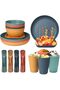 48pcs Unbreakable Dinnerware Sets for 4 People, Camping/Picnic Dinner Sets, Lightweight Colorfu - 4