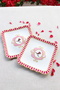 Love Birds Compatible Presentation Set of 2 Cocktail Napkins Coffee Side Faux Leather Coasters - 5