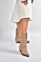 V404041002 Mink Suede Thick Heeled Women's Boots - 4