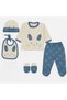 100% Cotton 5-Piece Cute Rabbit Ear Pattern Hospital Discharge Bodysuit Set (Boxed) - 3
