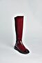 V312212360 Burgundy Rustic Women's Boots with Rubber Detail on the Back - 6