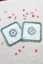 Love Birds Compatible Presentation Set of 2 Cocktail Napkins Coffee Side Linen Embroidered Coasters - 3