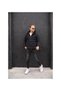 Polar Fleece Fixed Hood Puffer Coat--1468-- - 2