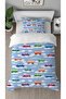 Car Bus Snow Patterned Digital Printed Design Single Children's Duvet Cover Set Without Sheets